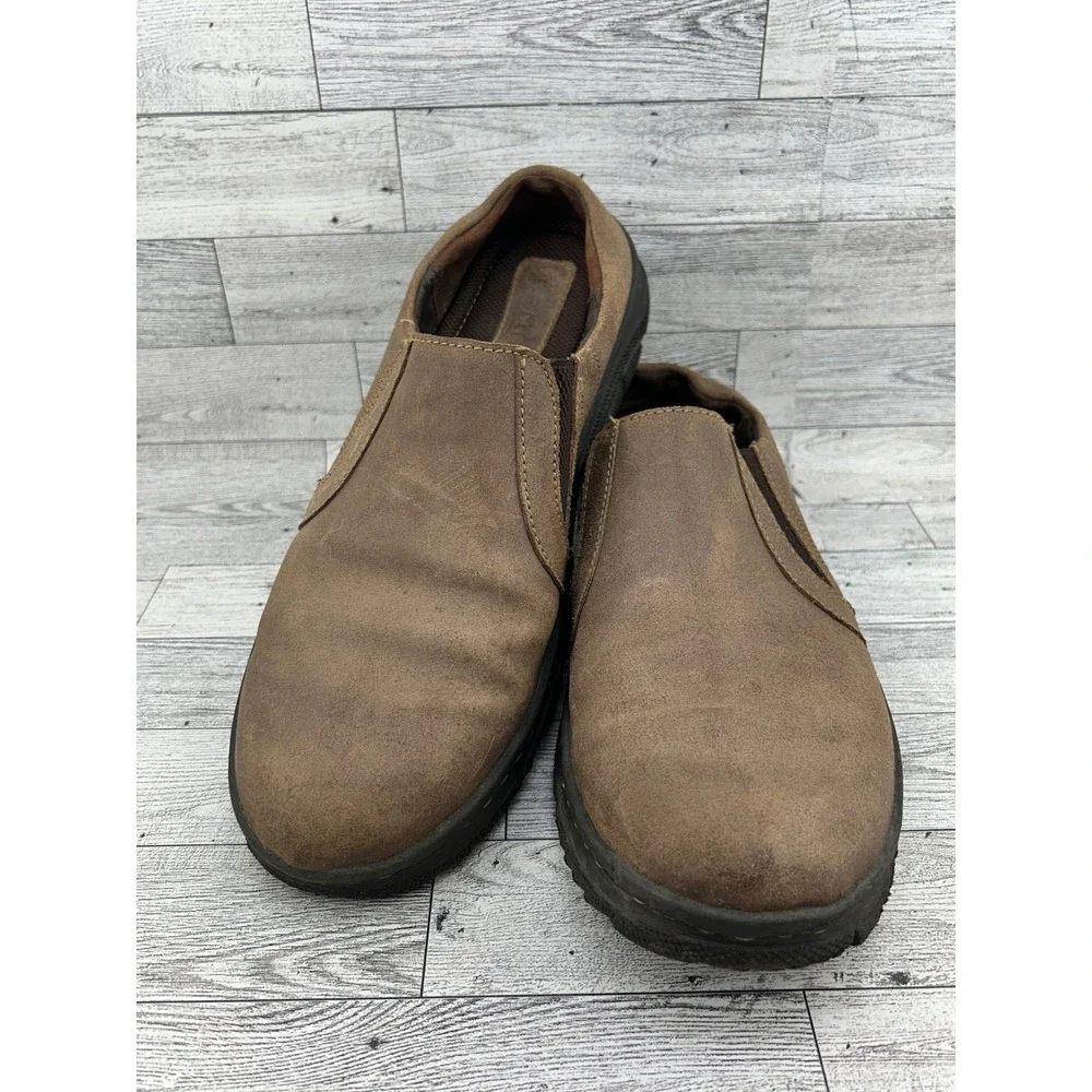 Born MH15 Men Brown Leather Slip On Loafers Round Toe Casual Shoes Size 12